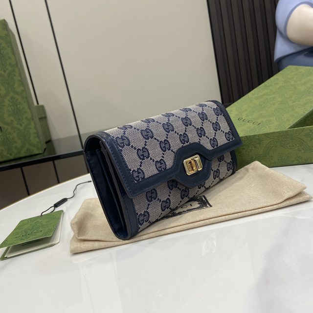 gucci專櫃2024新款帆布錢包錢夾 古馳Luce系列長夾錢包 jcp2355